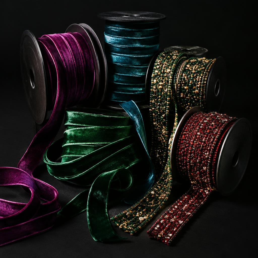 Velvet trimmings and fringes